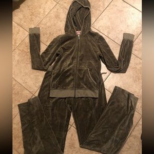 Juicy Couture Vintage Velour Tracksuit Olive Size Small Great Condition